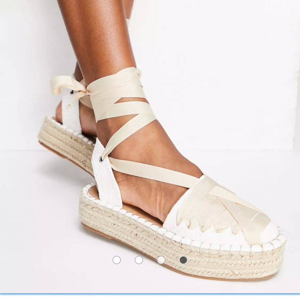 ASOS Designs Flatform Espadrille Tie Up Shoes